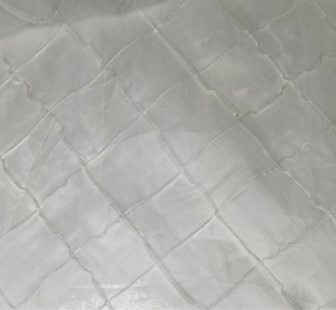 Quilted Silk Organza - White