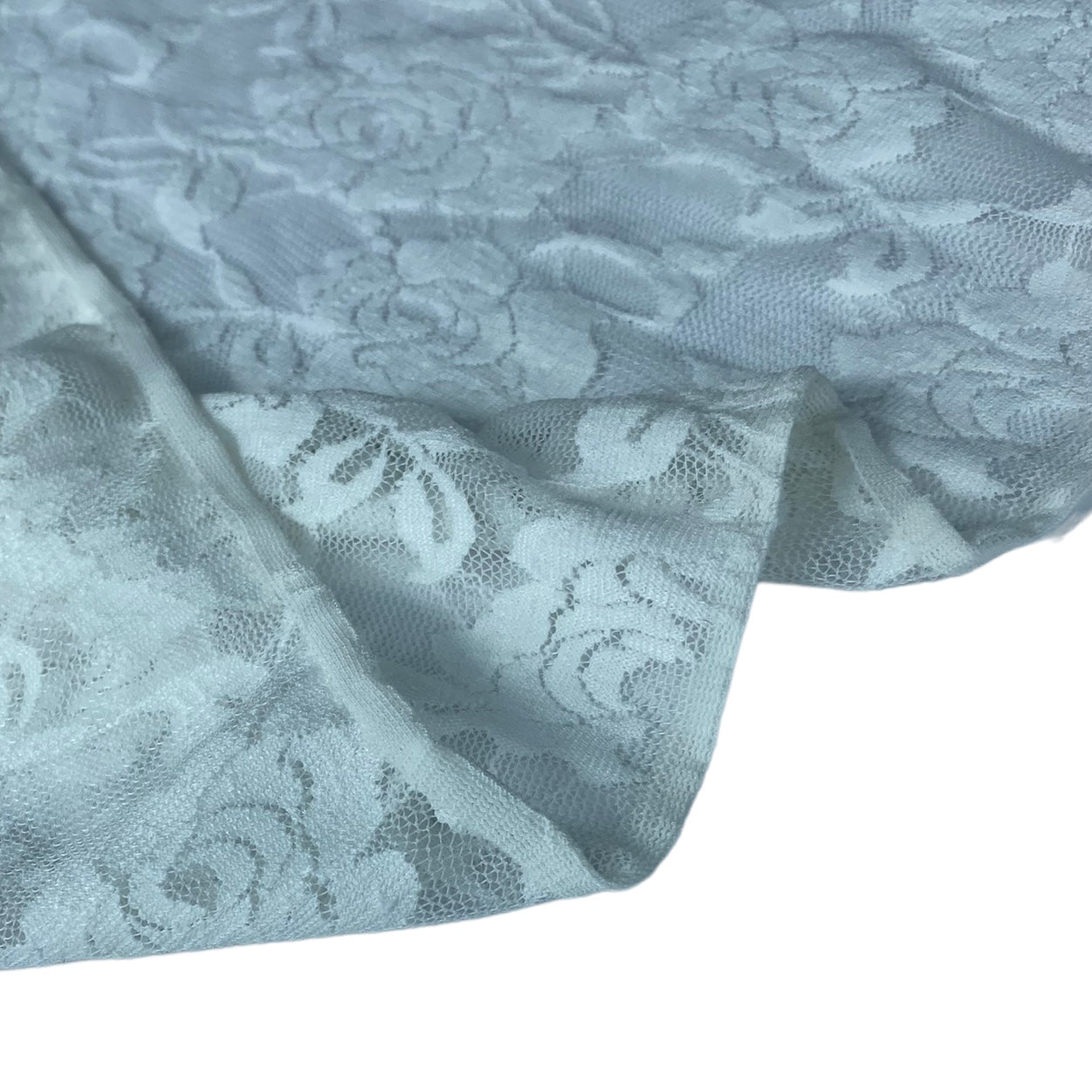 Stretch Floral Lace - White