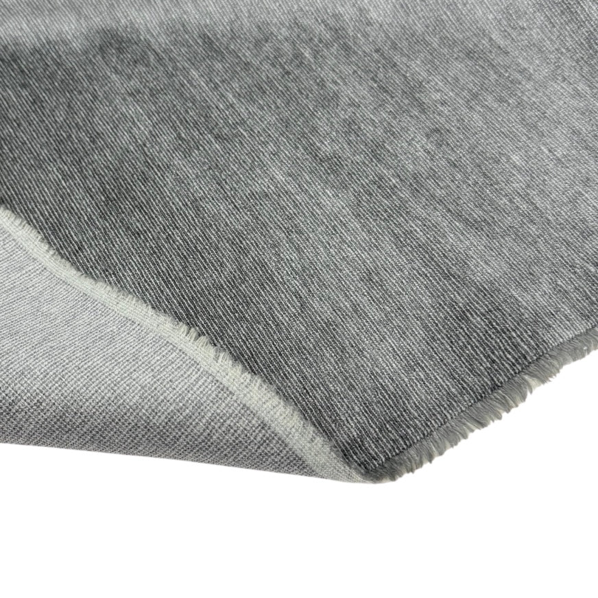 Striped Chenille Upholstery Remnant - Grey