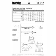 Burda Kids 9362 - Blouse & Dress Sewing Pattern