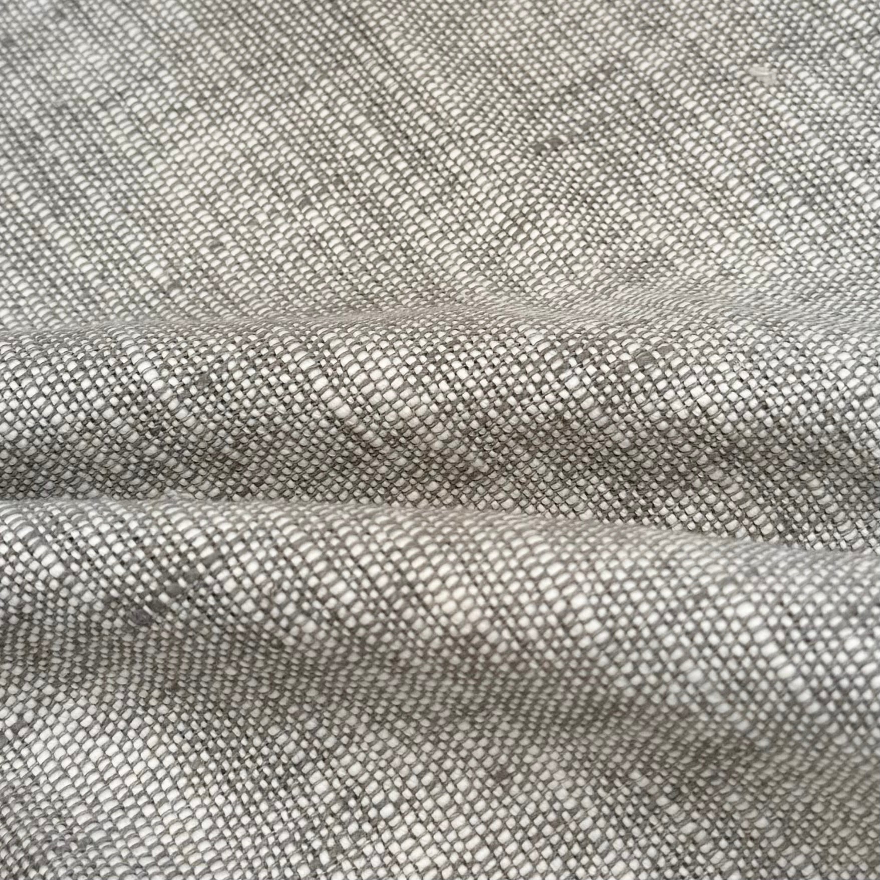 Woven Cotton/Linen Upholstery Remnant - Ivory/Grey
