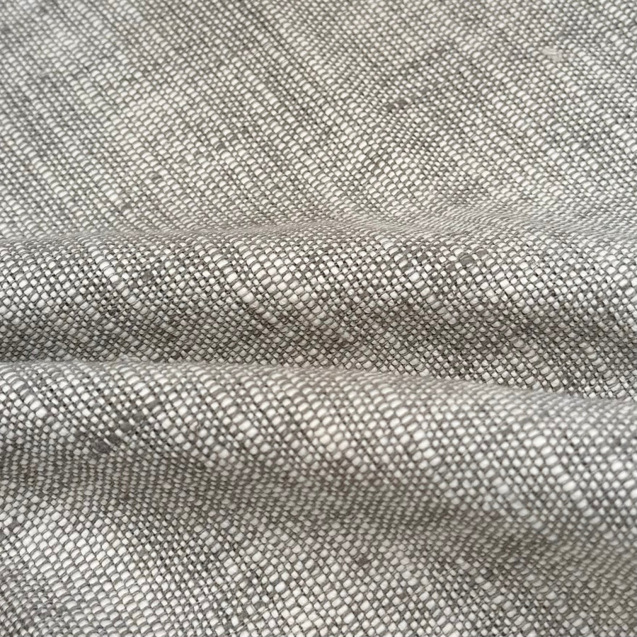 Woven Cotton/Linen Upholstery Remnant - Ivory/Grey