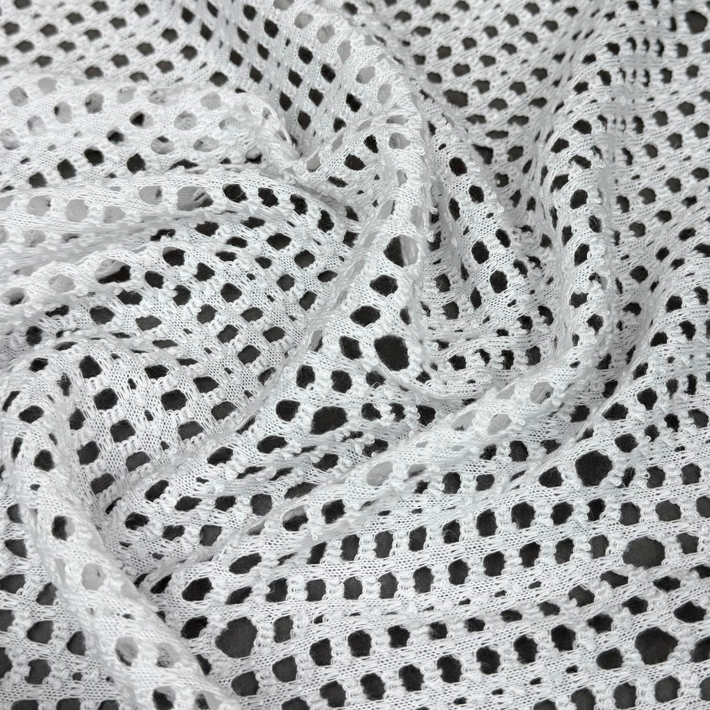 Polyester Eyelet Knit - White