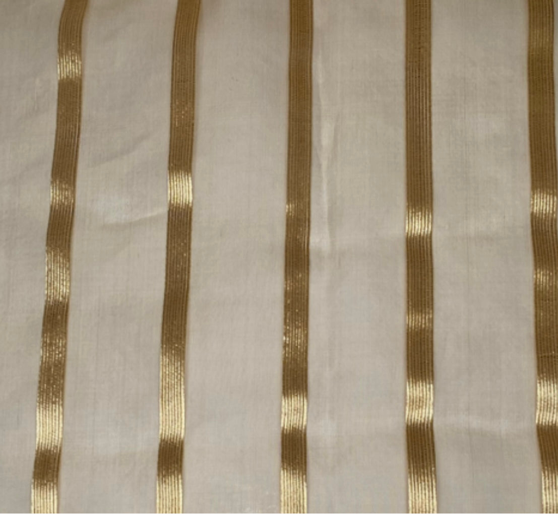 Striped Silk Organza - Gold