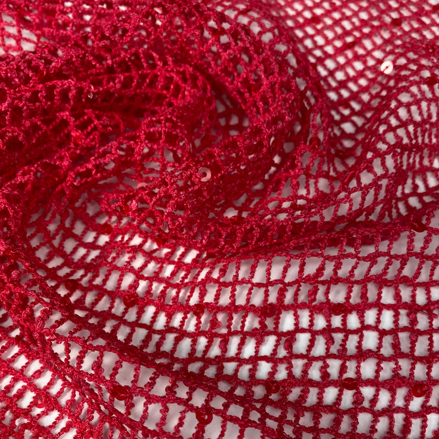 Sequin Mesh - Red