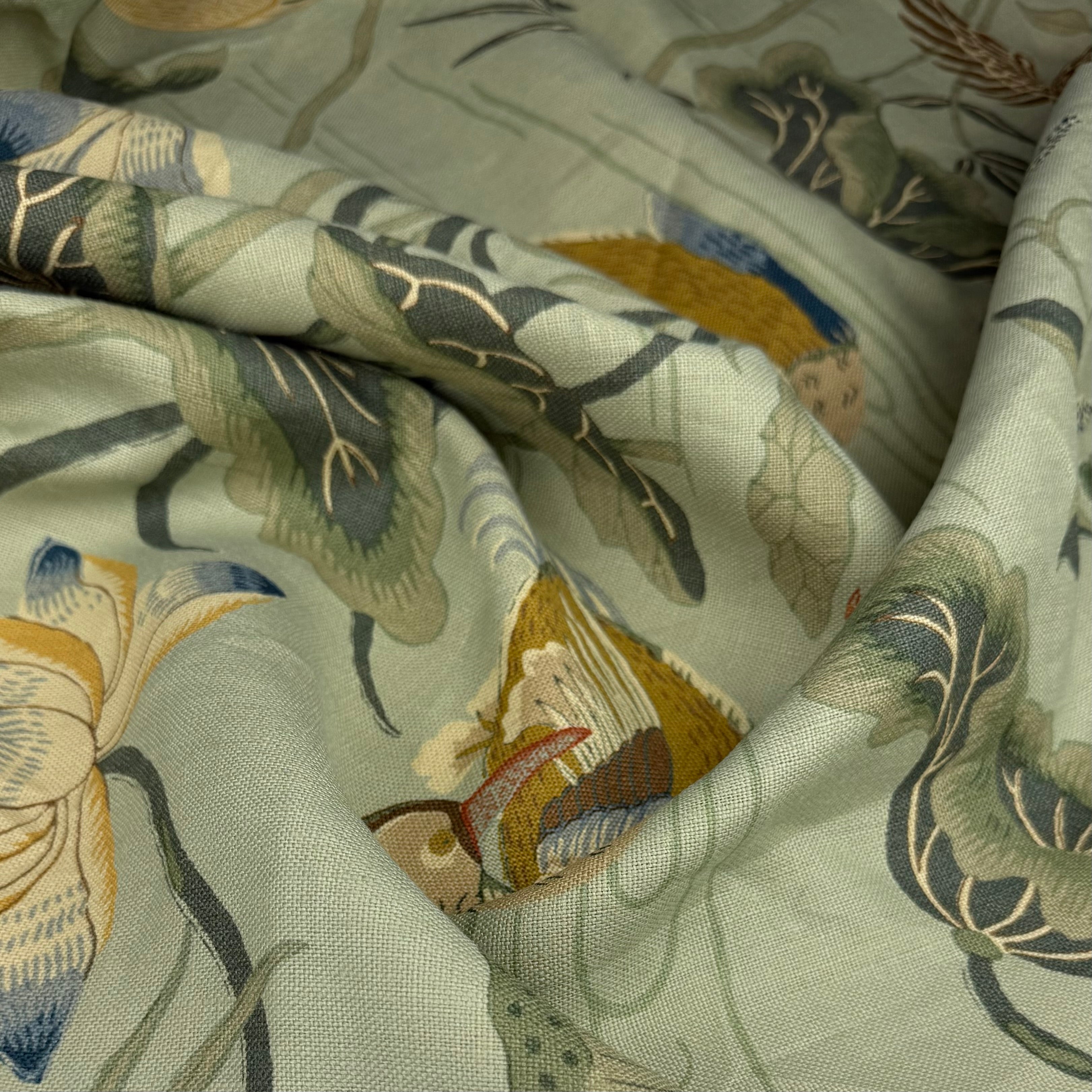Lotus Garden Printed Linen - Schumacher
