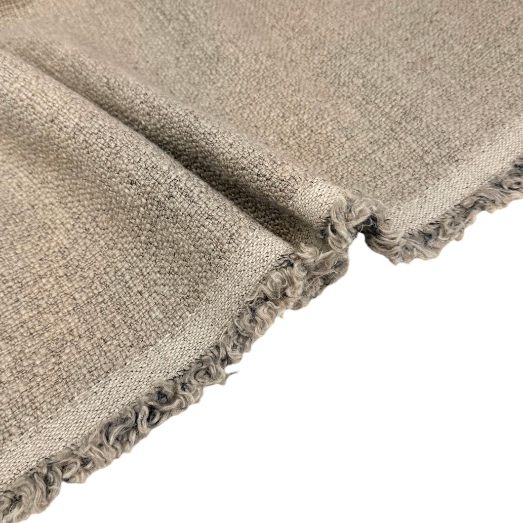 Boucle Wool Upholstery Remnant - Taupe/Black