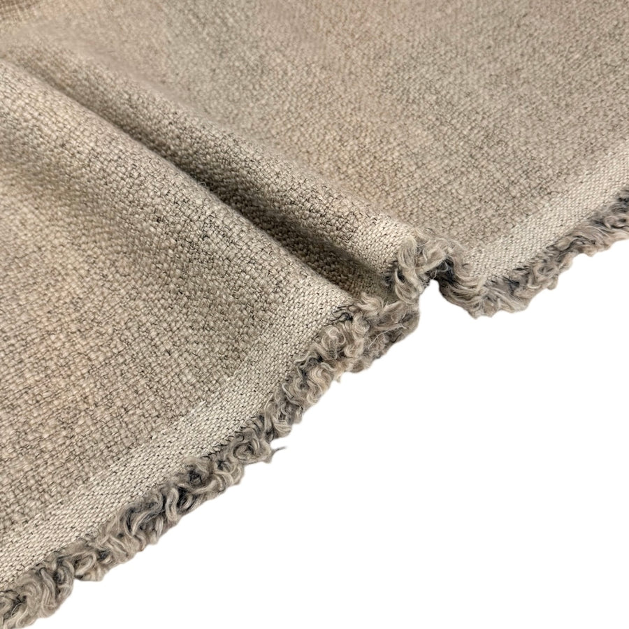 Boucle Wool Upholstery Remnant - Taupe/Black
