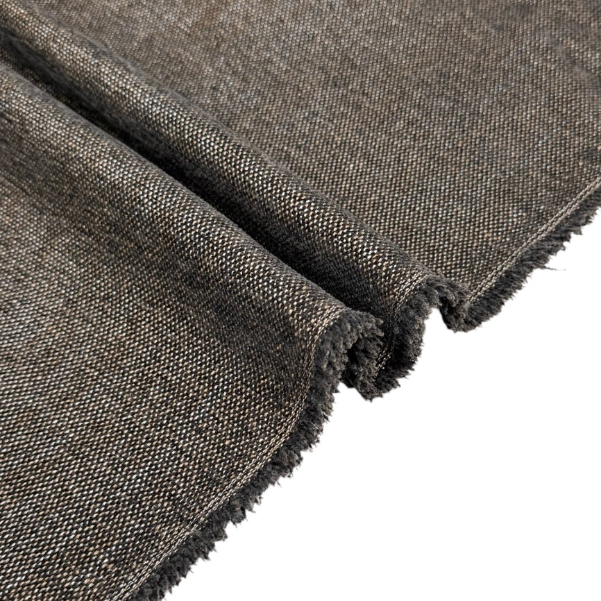 Chenille Upholstery Remnant - Grey/Gold/Ivory
