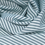 Striped Woven Cotton Blend - White/Green