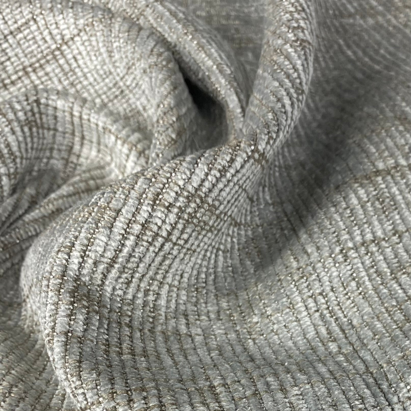 Chenille Upholstery Designer Remnant  - Grey/Beige