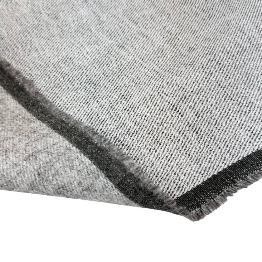 Twill Upholstery Remnant - White/Grey