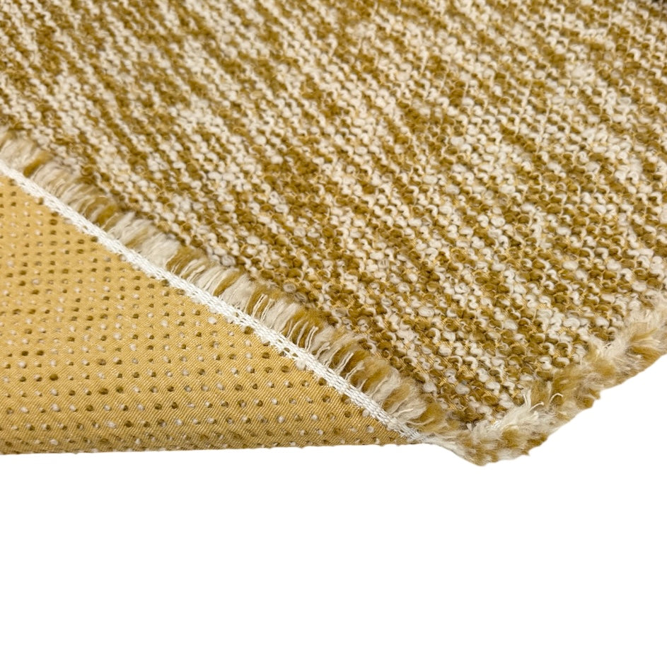 Boucle Wool Upholstery Remnant - Gold/Ivory