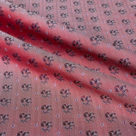 Silk Paisley Jacquard Remnant - Red/White/Navy/Light Blue