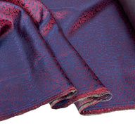 Paisley Silk/Polyester Jacquard - Red / Navy - Remnant