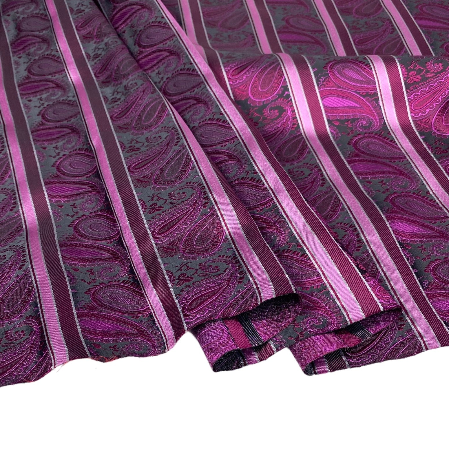 Paisley Silk/Polyester - Magenta / Black / Pink