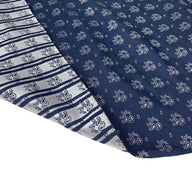 Silk Paisley Jacquard Remnant - Navy/White