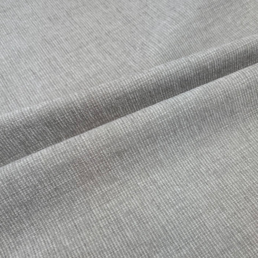 Chenille Upholstery Remnant - Grey/White
