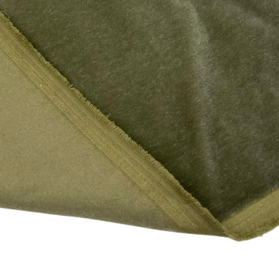 Mohair Velvet Upholstery Remnant - Olive Green