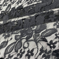 Stretch Floral Lace - 60” - Black