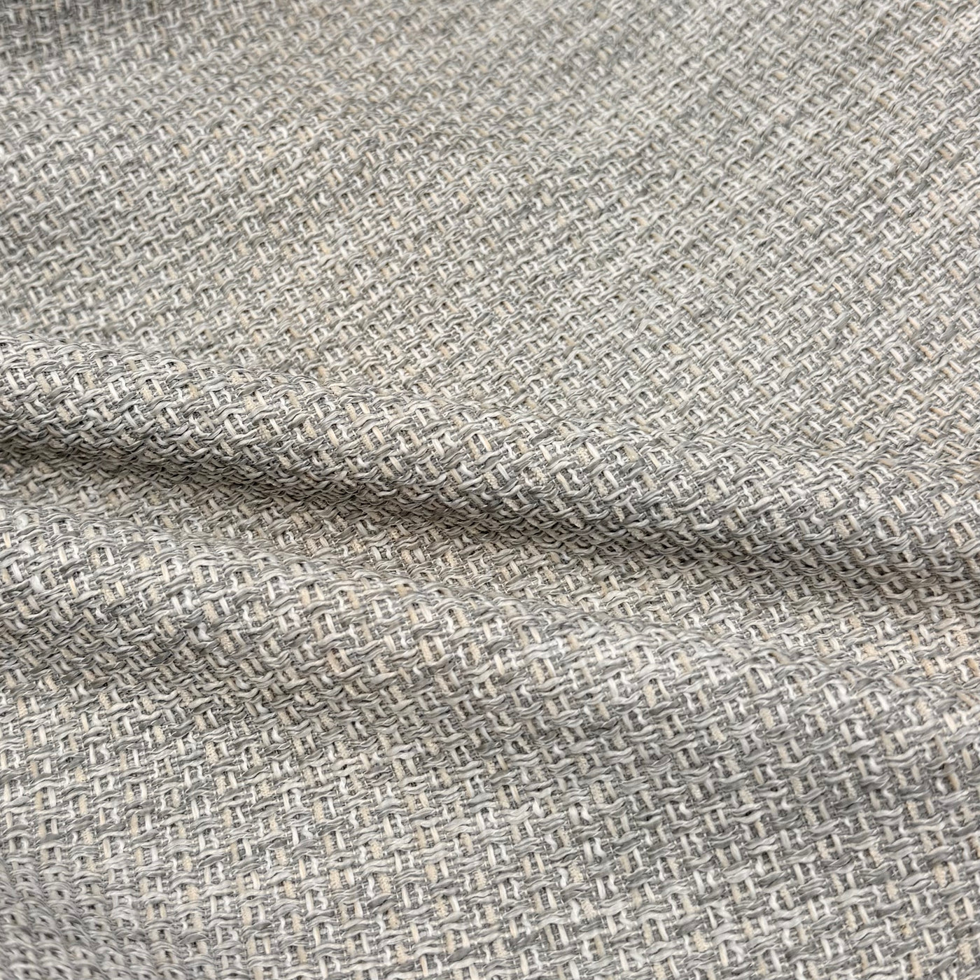 Woven Upholstery Remnant - Grey/Ivory/Beige