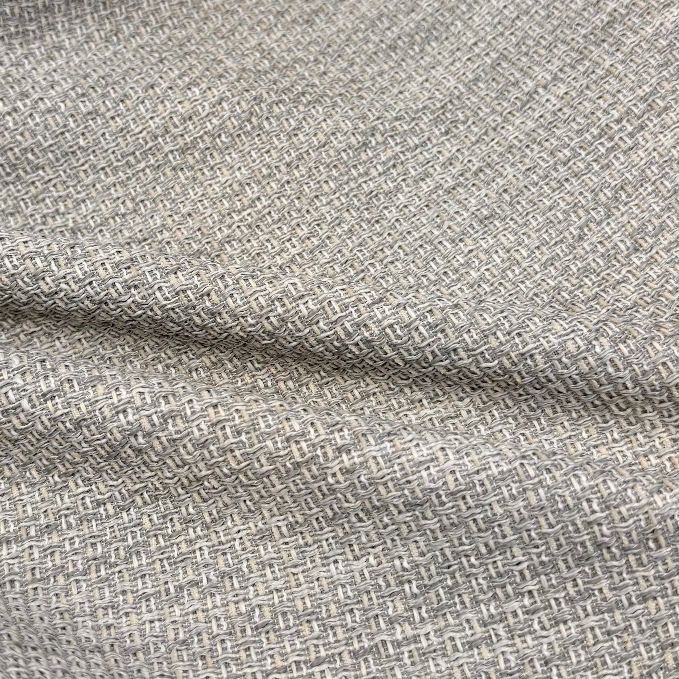 Woven Upholstery Remnant - Grey/Ivory/Beige