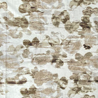 Patterned Velvet Upholstery Remnant - White/Beige/Brown