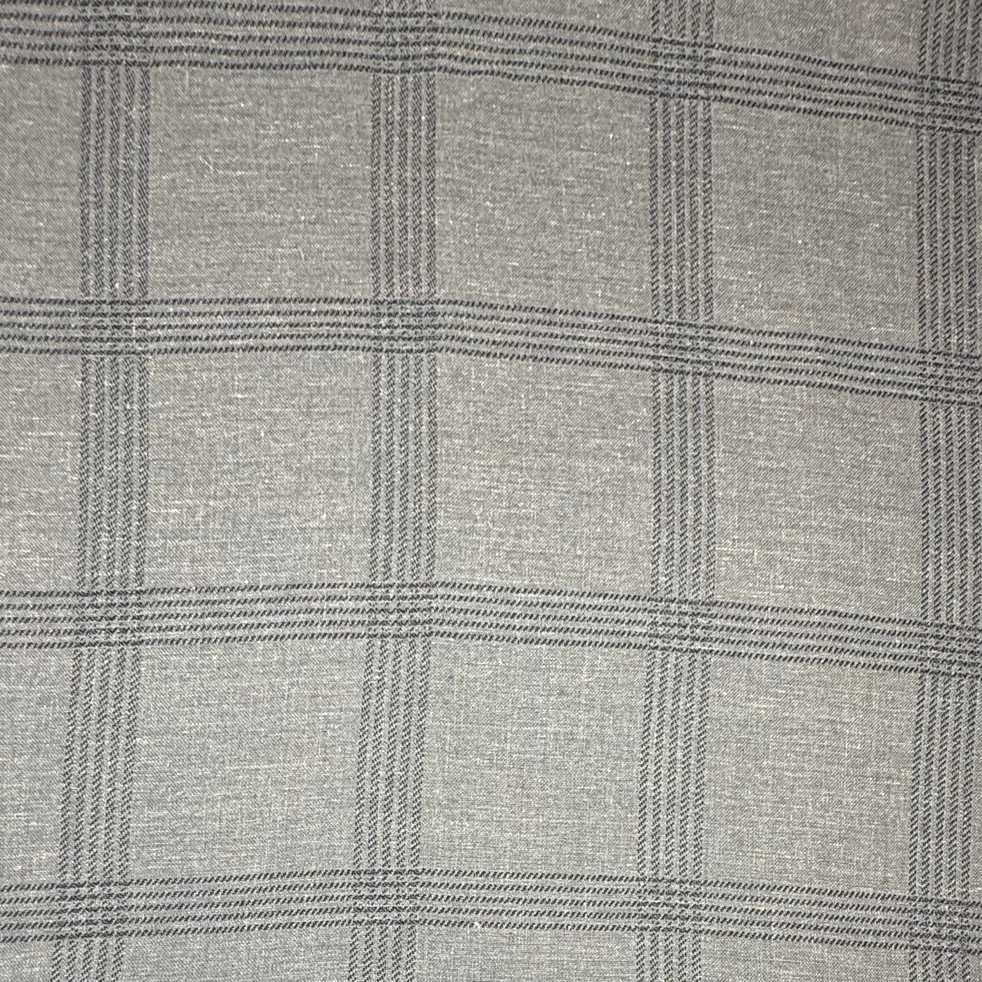 Plaid Cotton Blend Upholstery Remnant - Grey/Black