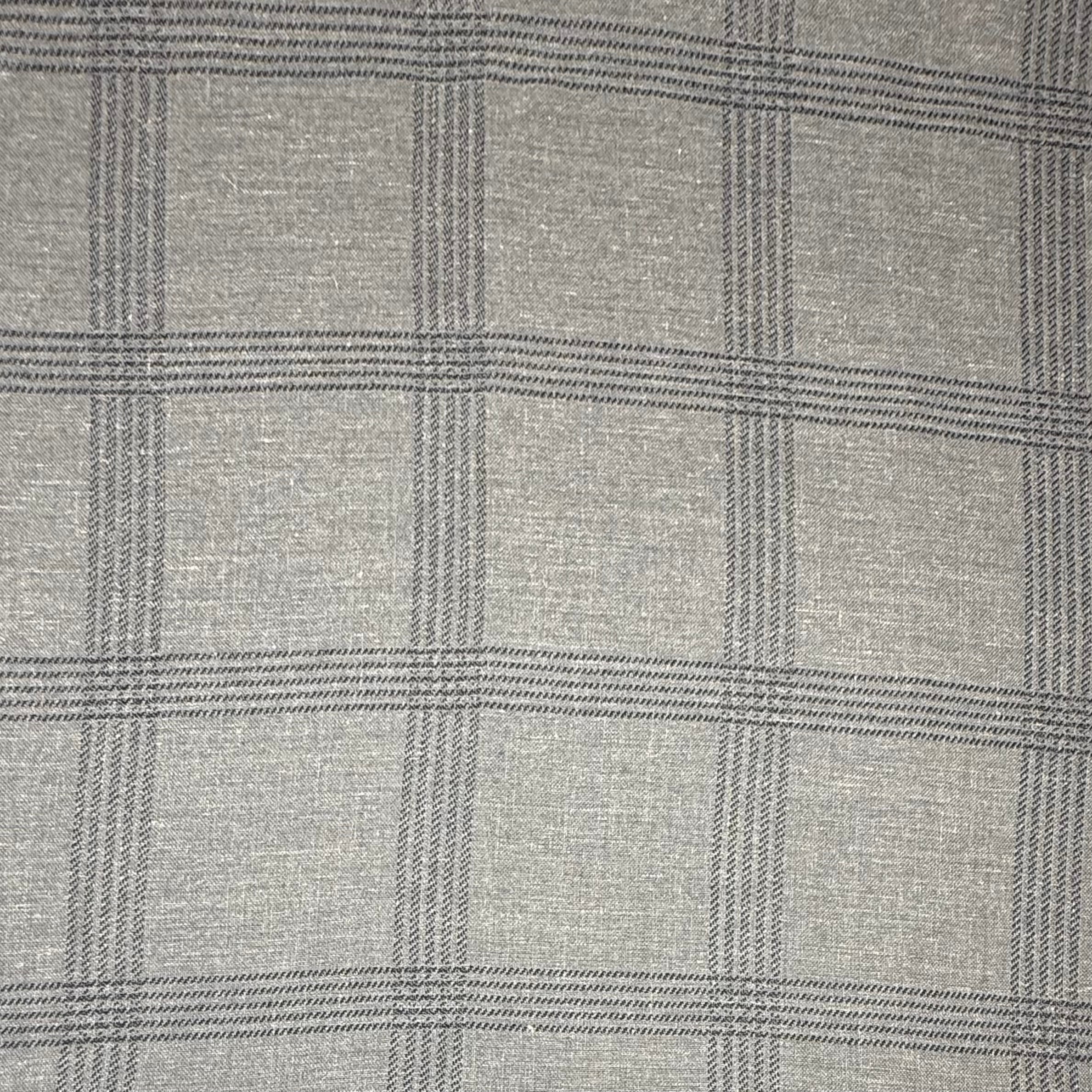 Plaid Cotton Blend Upholstery Remnant - Grey/Black