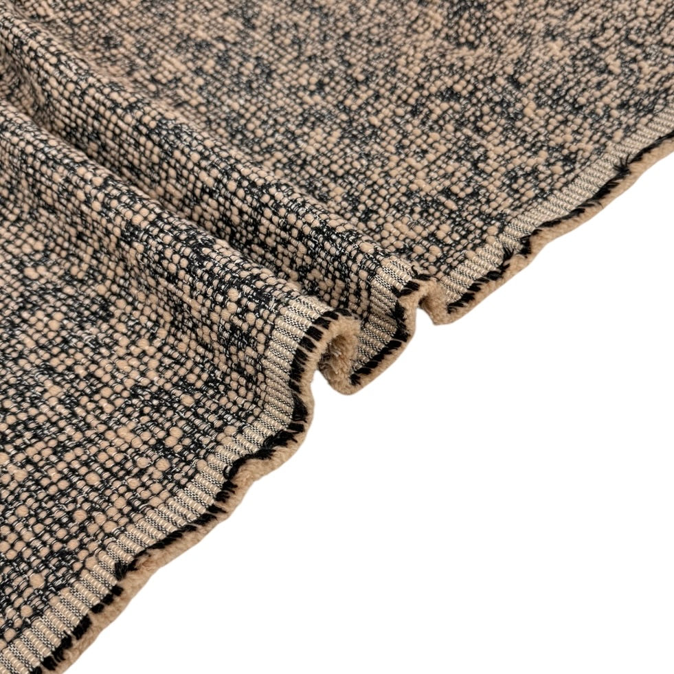 Boucle Upholstery Remnant  - Beige/Navy/White