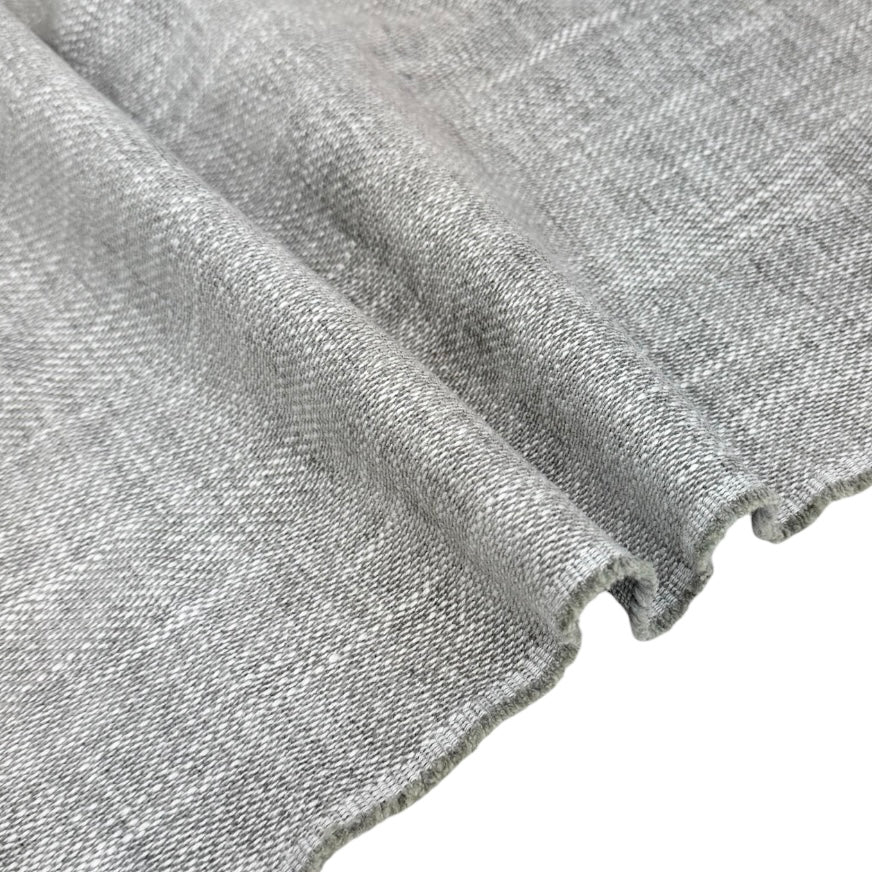 Chenille Upholstery Remnant - White/Grey