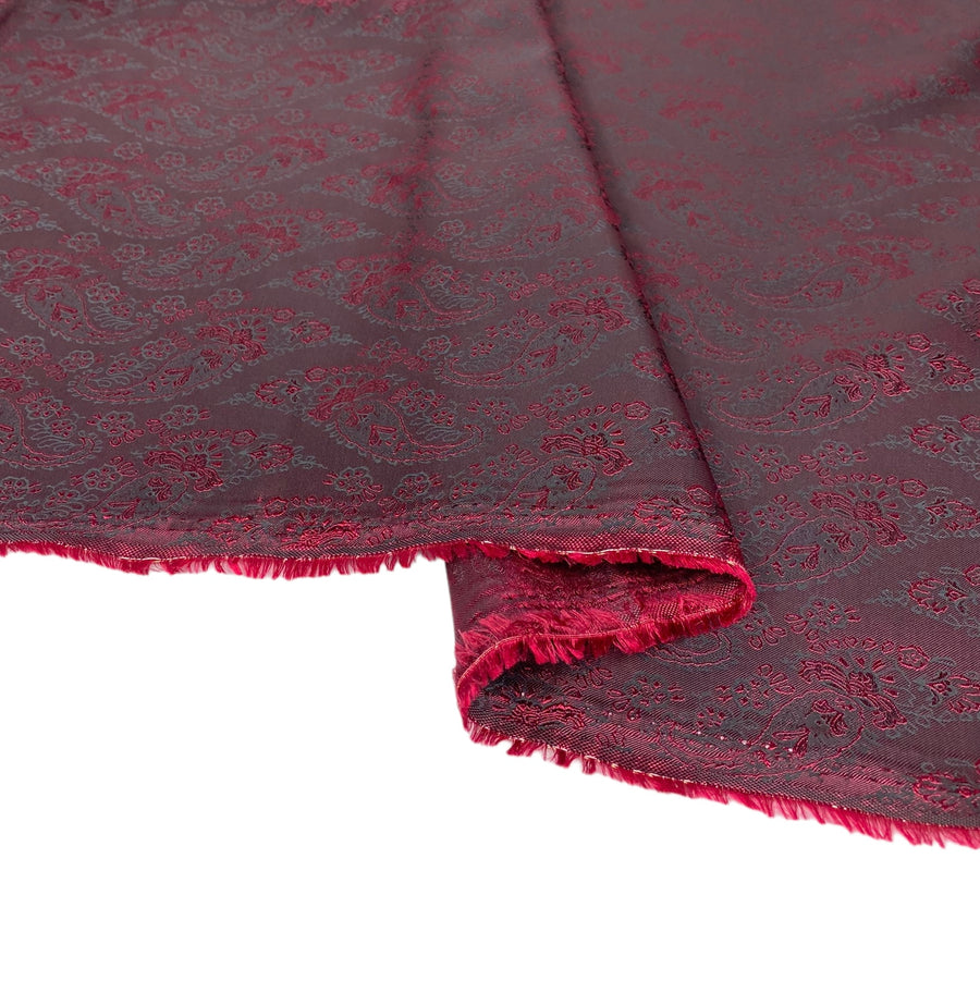 Paisley Silk/Polyester Jacquard - Red / Black