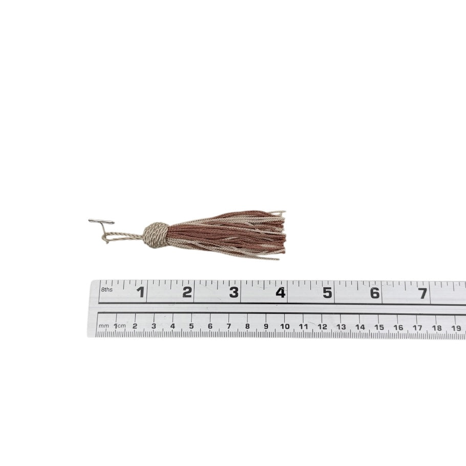 Decorative 3” Tassel - Beige/Dusty Rose