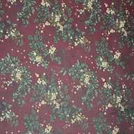 Floral Patterned Upholstery Remnant - Burgundy/Green/Gold
