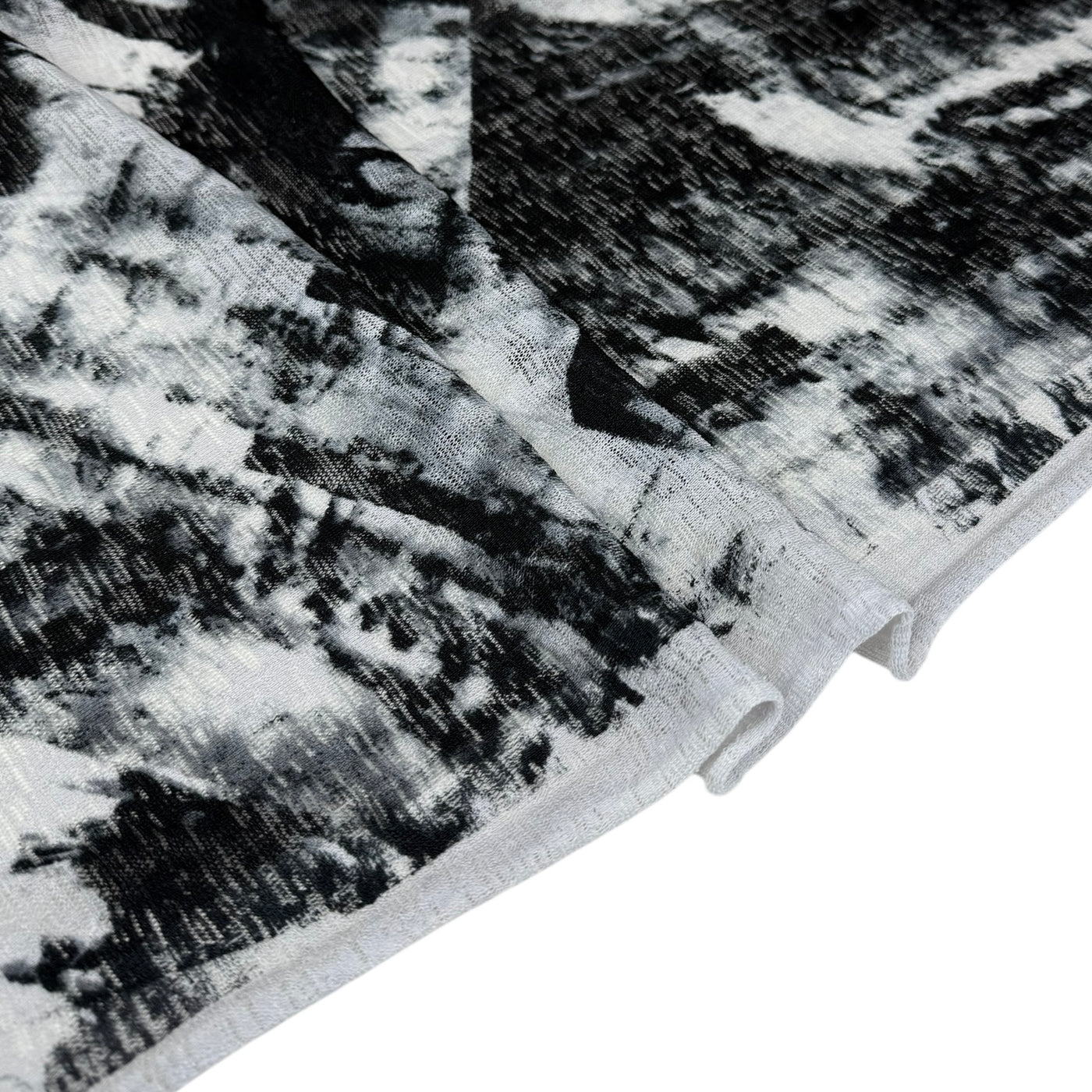 Abstract Printed Stretch Knit - Black/White