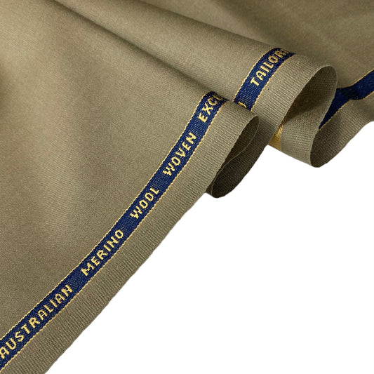 Super 120’s Australian Merino Wool - Remnant - Khaki