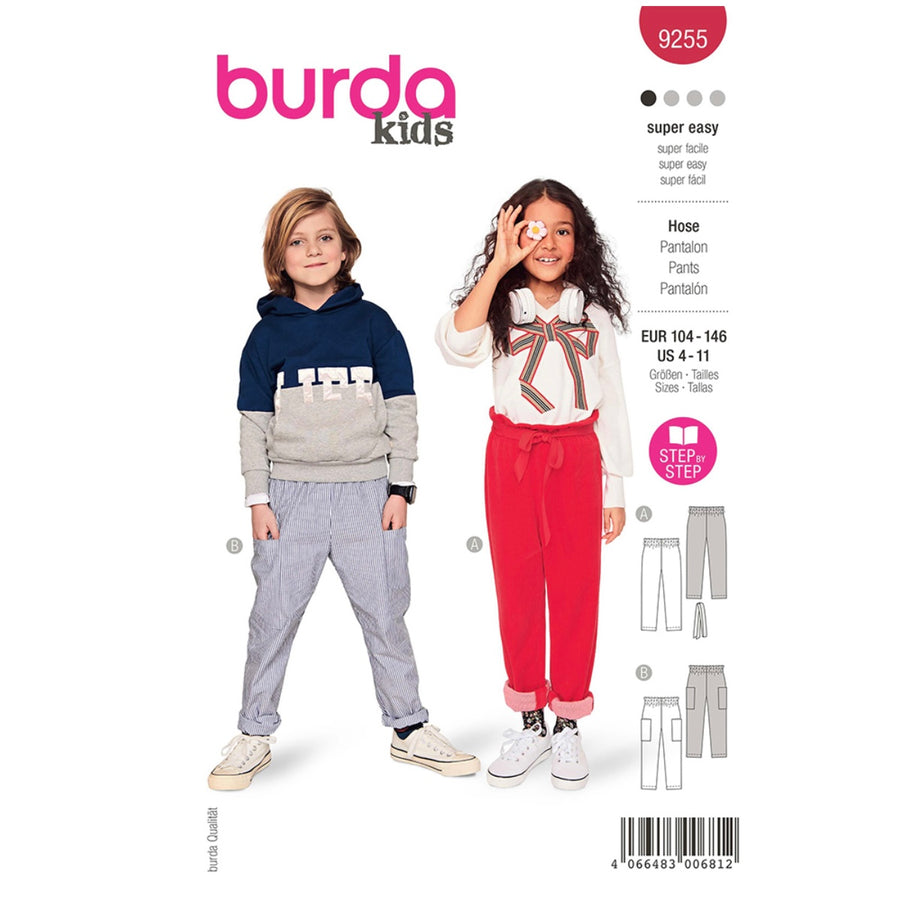 Burda Kids 9255 - Trousers/Pants Sewing Pattern