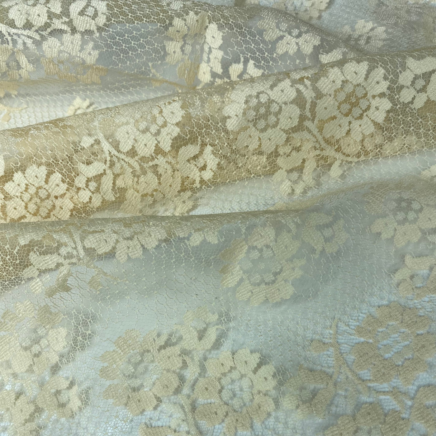 Floral Embroidered Lace - Peach