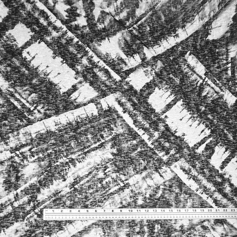 Abstract Printed Stretch Knit - Black/White