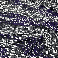Diagonal Striped Polyester Stretch Knit - Purple/Black/Grey/White