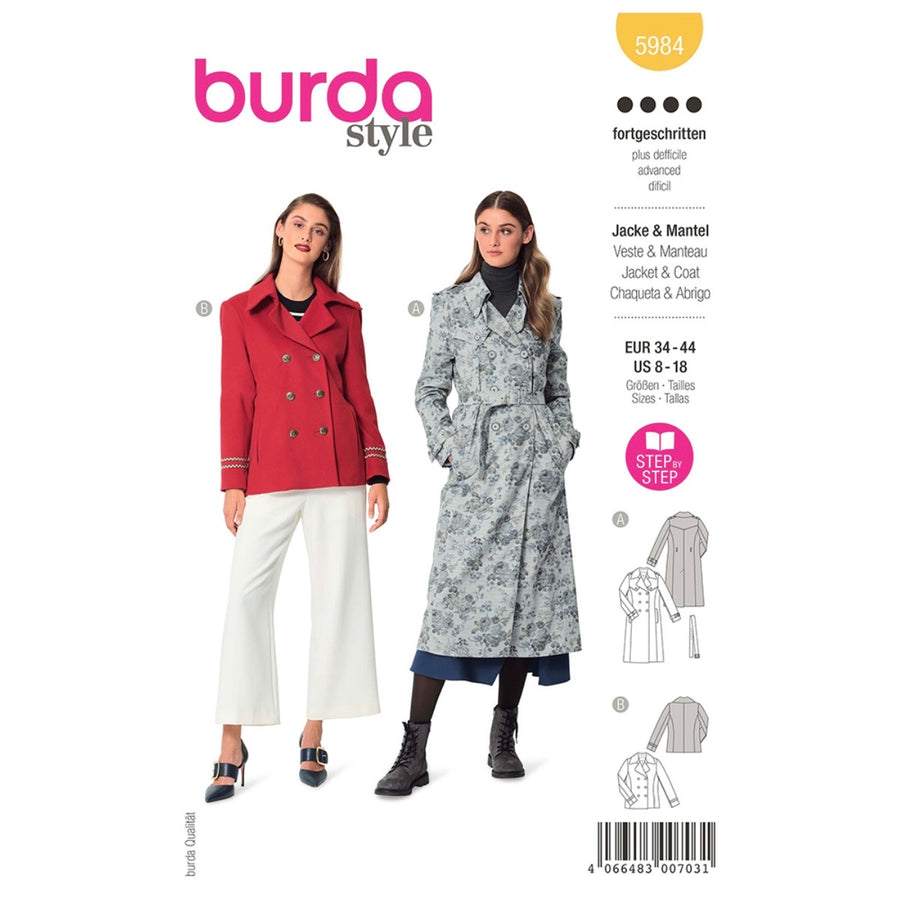 Burda Style 5984 - Jacket & Coat Sewing Pattern