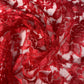 Floral Embroidered Lace - Red