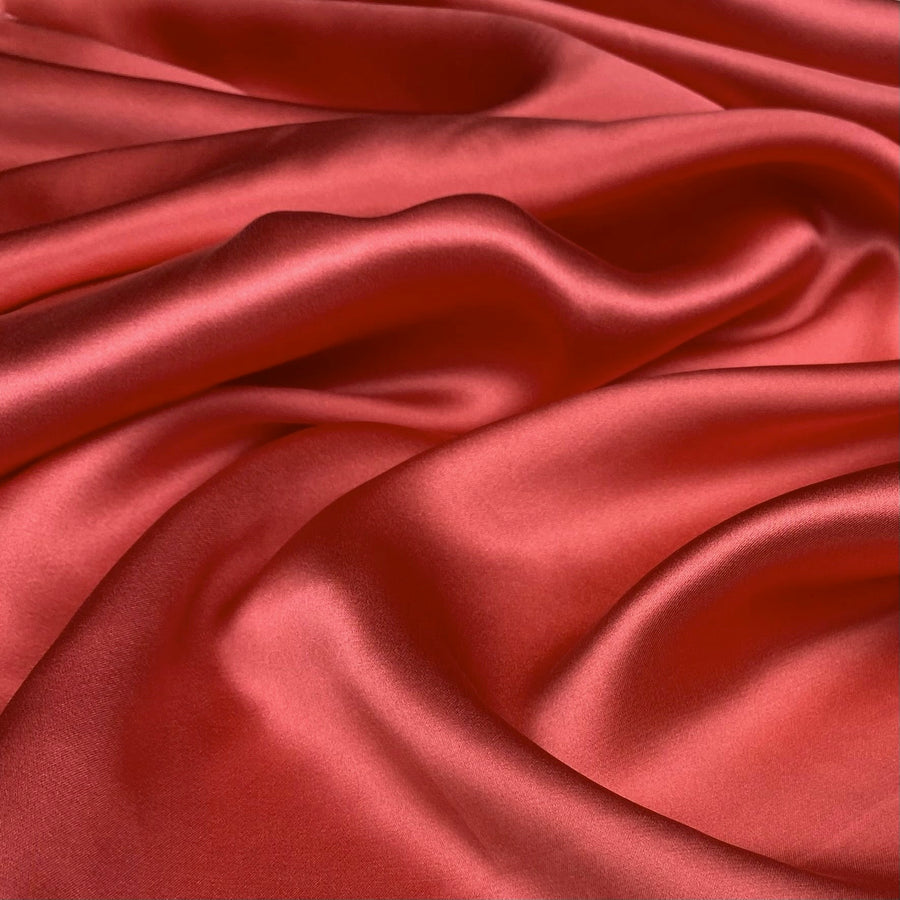Mulberry Silk Charmeuse Satin - Coral