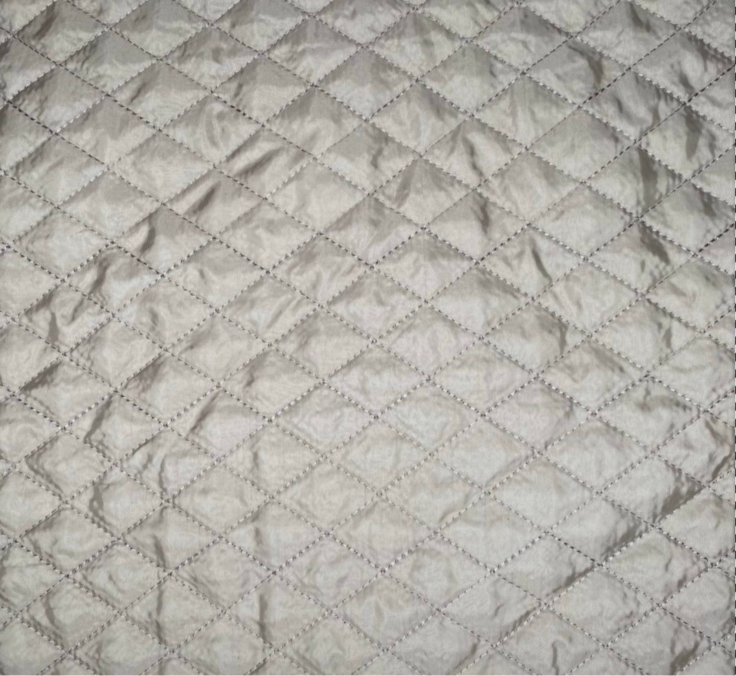 Diamond Quilted Nylon - Beige