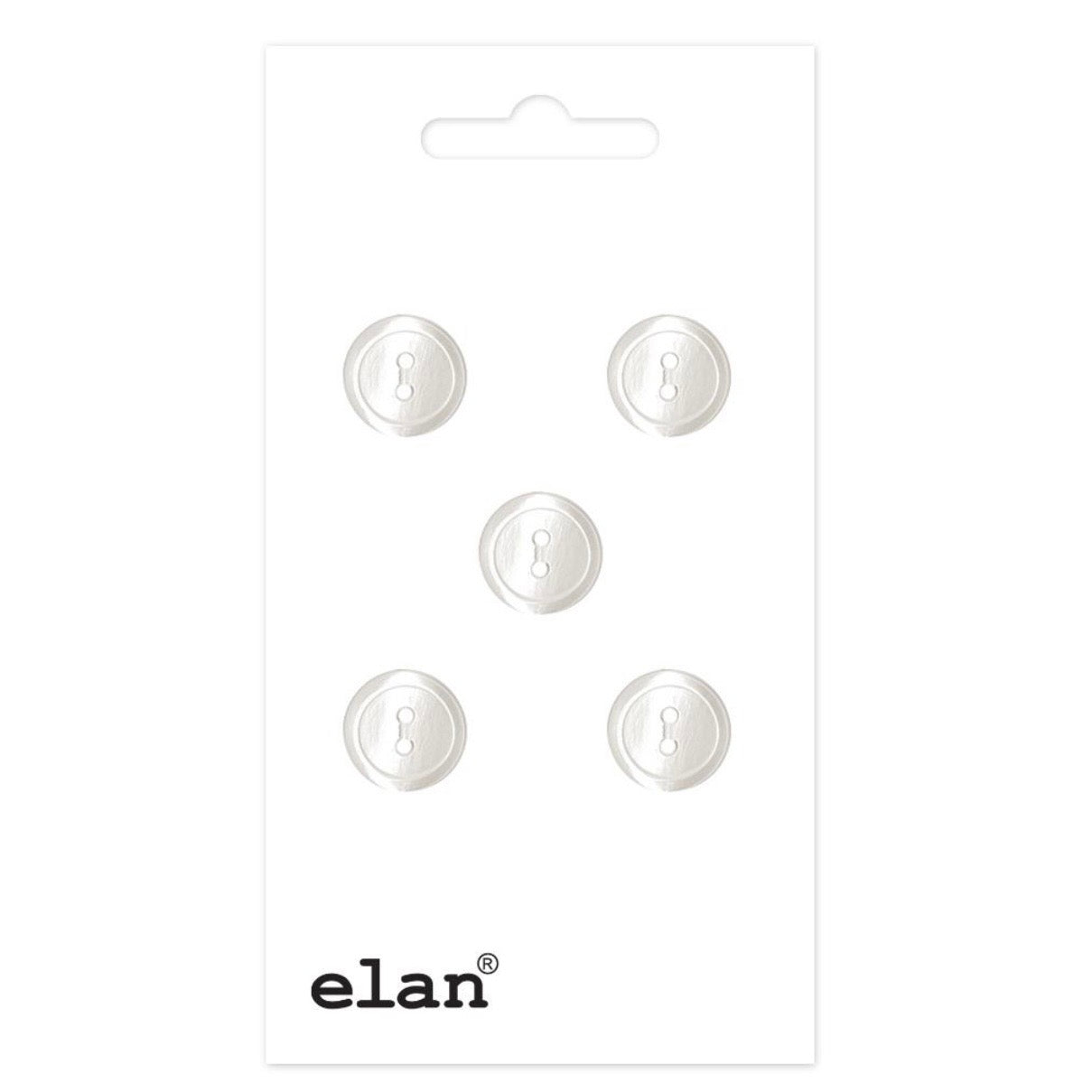 2 Hole Button 10mm Ivory 5 count