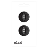 2 Hole Button 20mm Black 2 count
