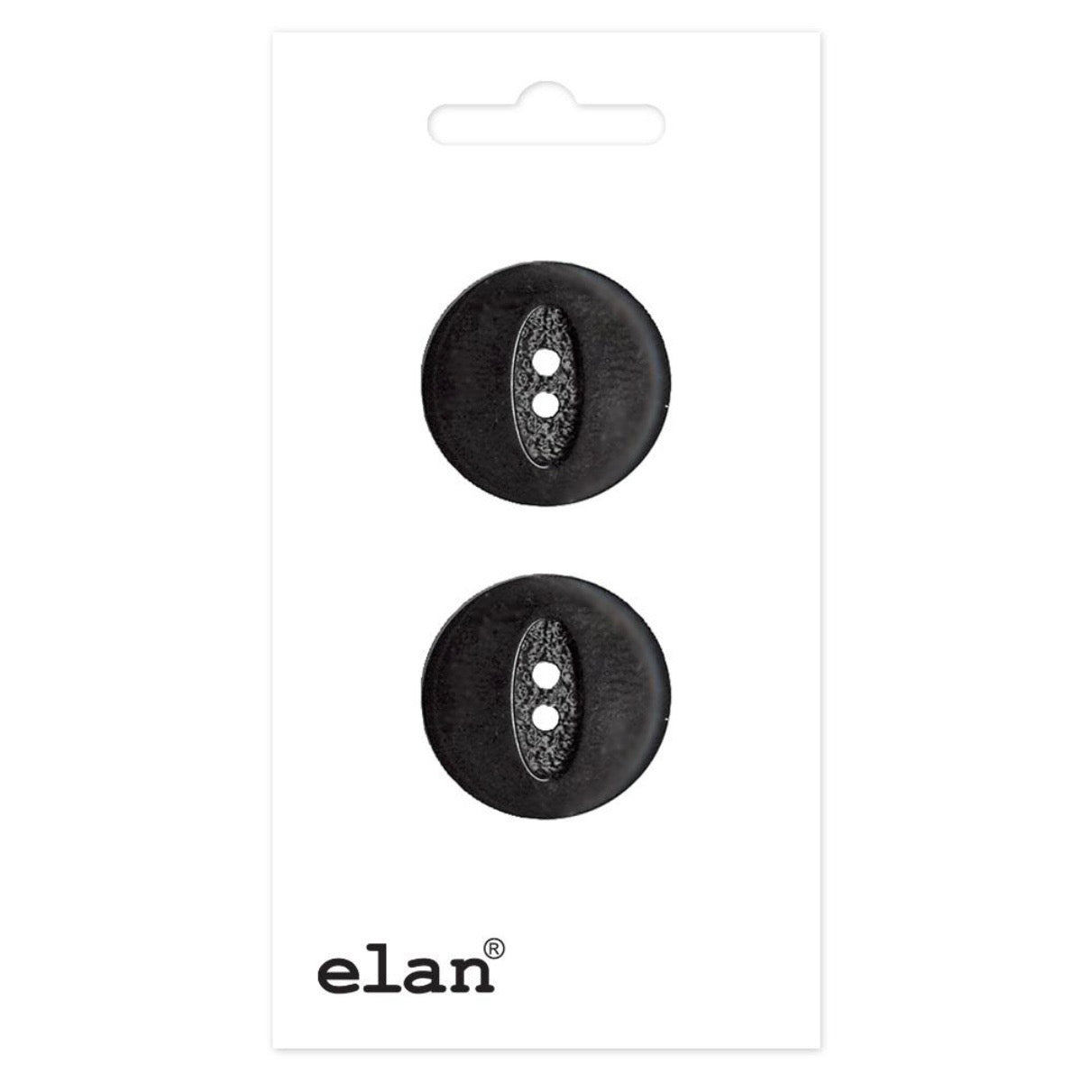 2 Hole Button 20mm Black 2 count
