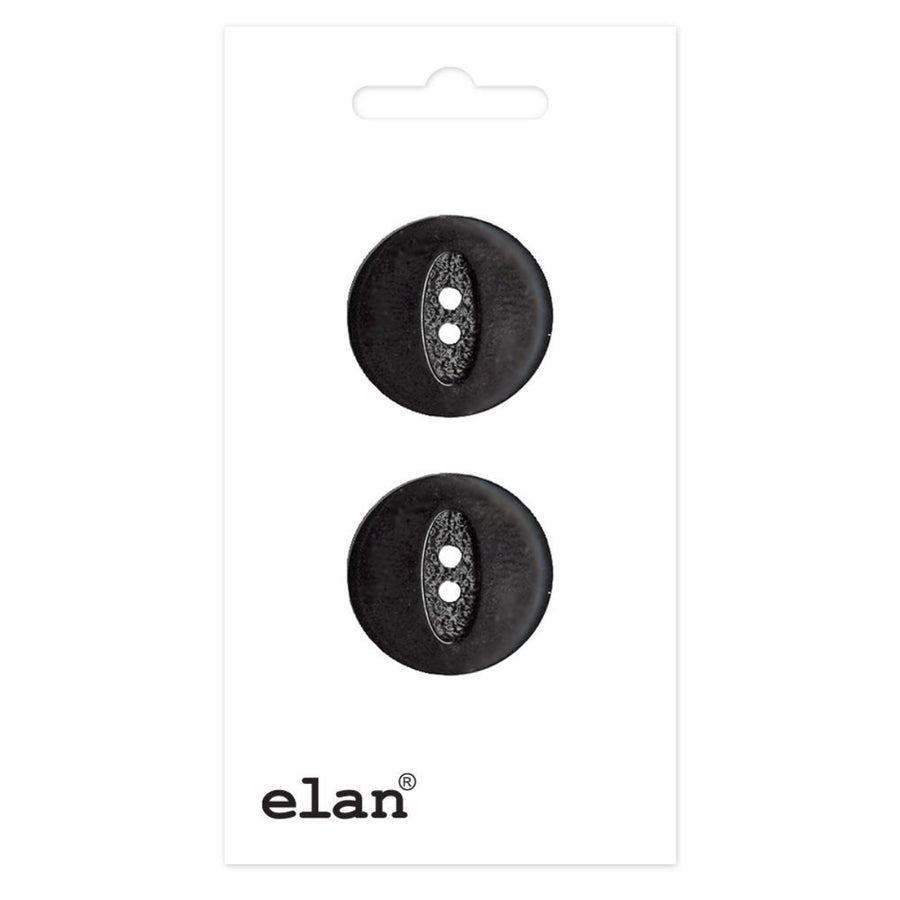 2 Hole Button 20mm Black 2 count