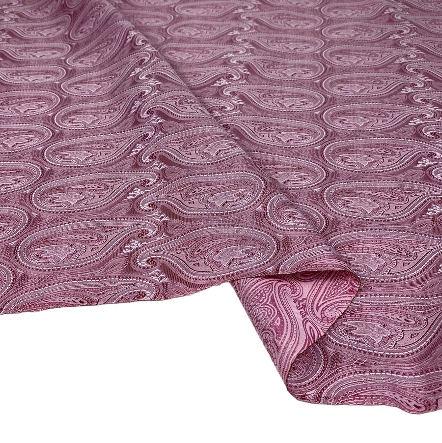 Paisley Silk/Polyester Jacquard - Pink / Magenta - Remnant