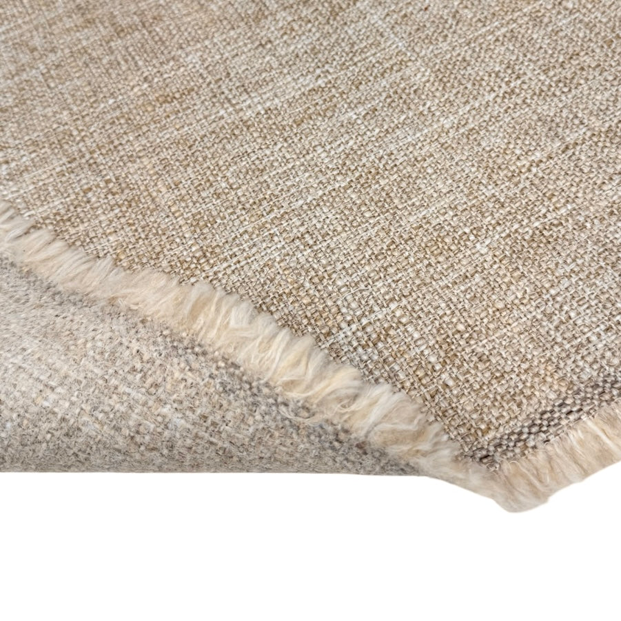 Woven Polyester Upholstery Remnant - Heathered Beige